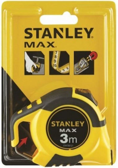 Stanley Max Μαγνητικό Μέτρο 2 Υλικών Banda de măsurat cu resetare automată și magnet 19mm x 3m