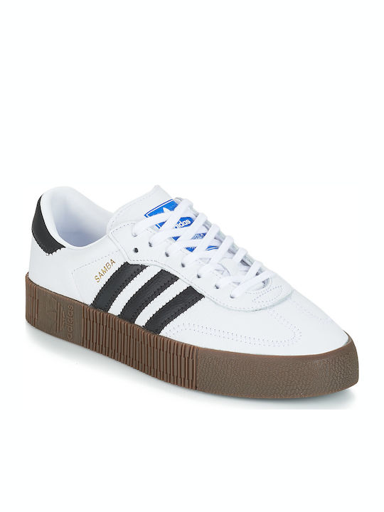 Sambarose Damen Flatforms Sneakers Cloud White / Core Black / Gum