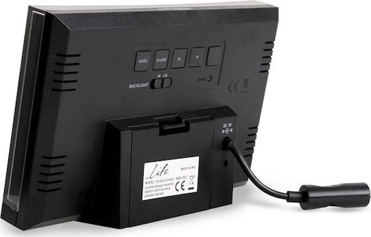 Life Tundra Curved Wireless Digital Weather Station Tabletop Black