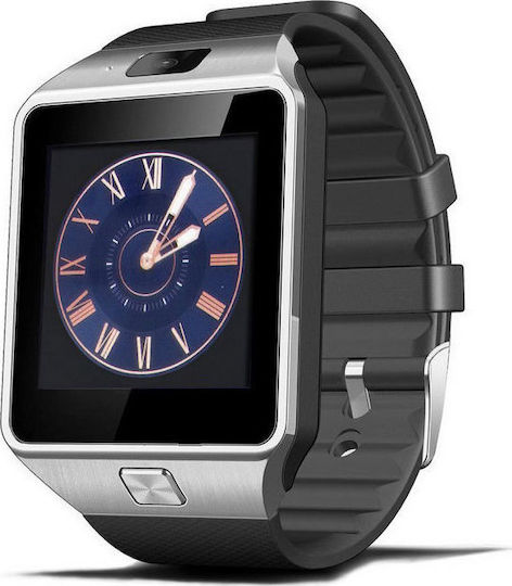 DZ09 43mm Smartwatch με SIM (Ασημί)