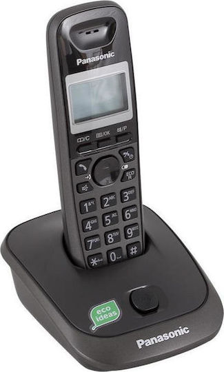 Panasonic KX-TG2511 Ασύρματο Τηλέφωνο με Ελληνικό Μενού Titanium Black