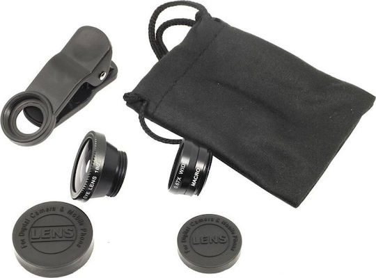 Universal Phone Camera Lens Set Fisheye Macro Wide Angle 3 Pieces