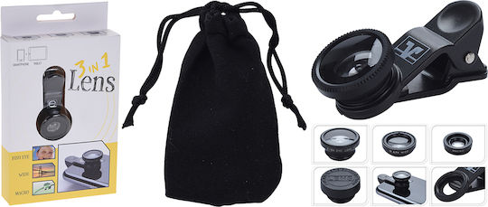 Universal Phone Camera Lens Set Fisheye Macro Wide Angle 3 Pieces