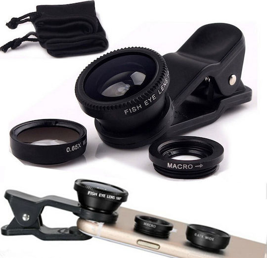 Universal Phone Camera Lens Set Fisheye Macro Wide Angle 3 Pieces