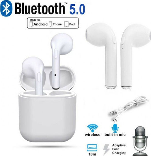 i9S-TWS Earbud Bluetooth Handsfree Ακουστικά με Θήκη Φόρτισης Λευκά