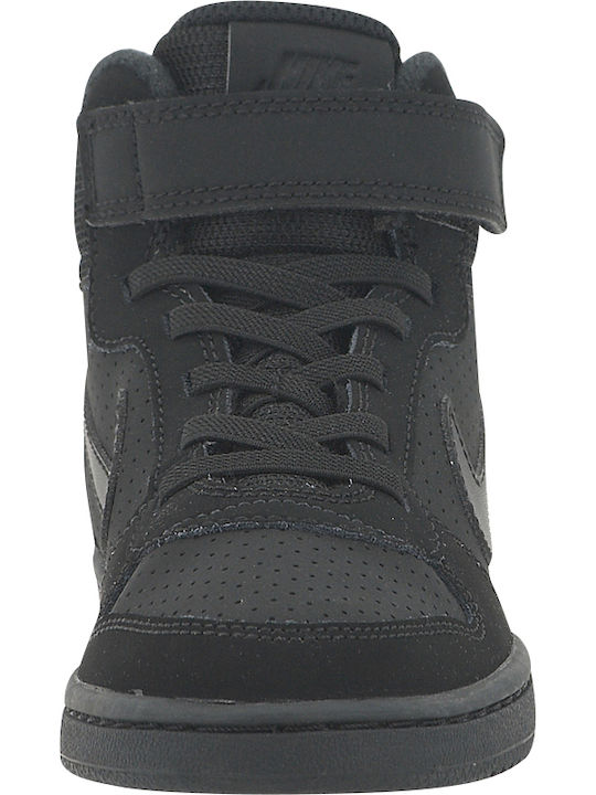 Court Court Borough Mid Psv Kids Sports Shoes Basketball with Hoop & Loop Closure Black