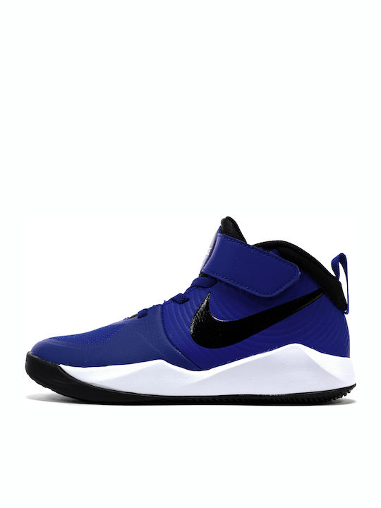 Hustle Team Hustle Kids Sports Shoes Basketball with Hoop & Loop Closure Game Royal / White / Black