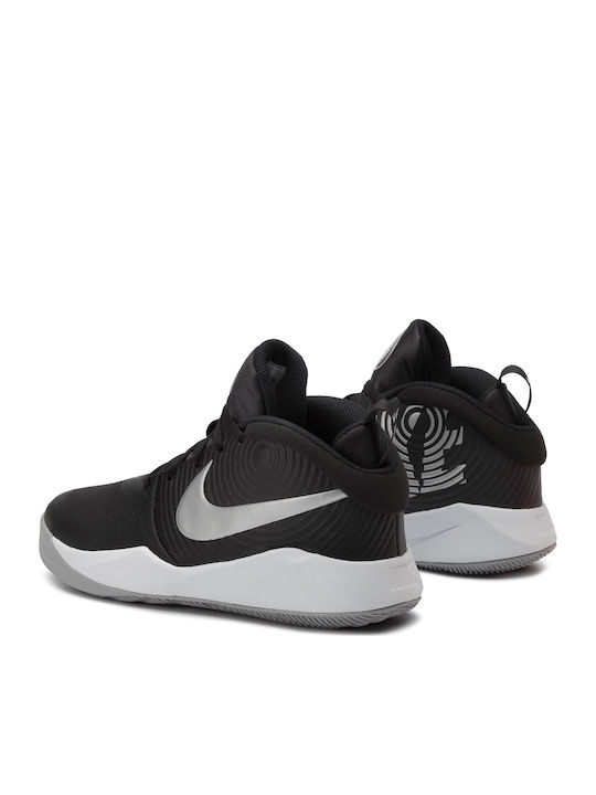 Hustle Hustle 9 Kids Sports Shoes Basketball with Laces Black / Metalic Silver