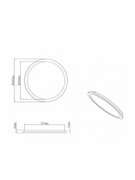 Trio Lighting Camillus Rund Draußen LED Panel 24W mit Warmes Weiß Licht 3000K