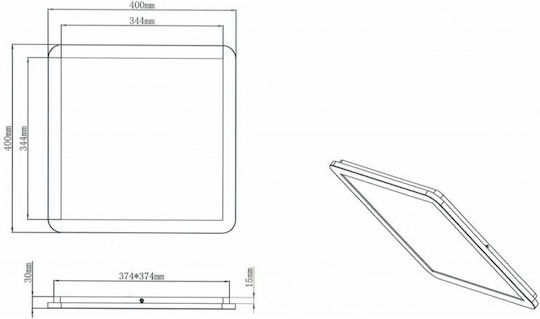 Trio Lighting Camillus Platz Draußen LED Panel 24W mit Warmes Weiß Licht 3000K