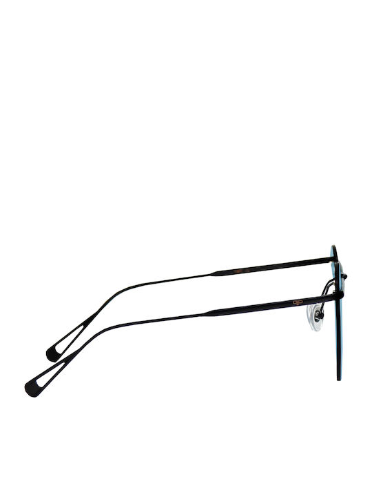 OJO Sunglasses Square Oju Γυναικεία Γυαλιά Ηλίου με Μαύρο Μεταλλικό Σκελετό και Μπλε Φακό 32OEV58150