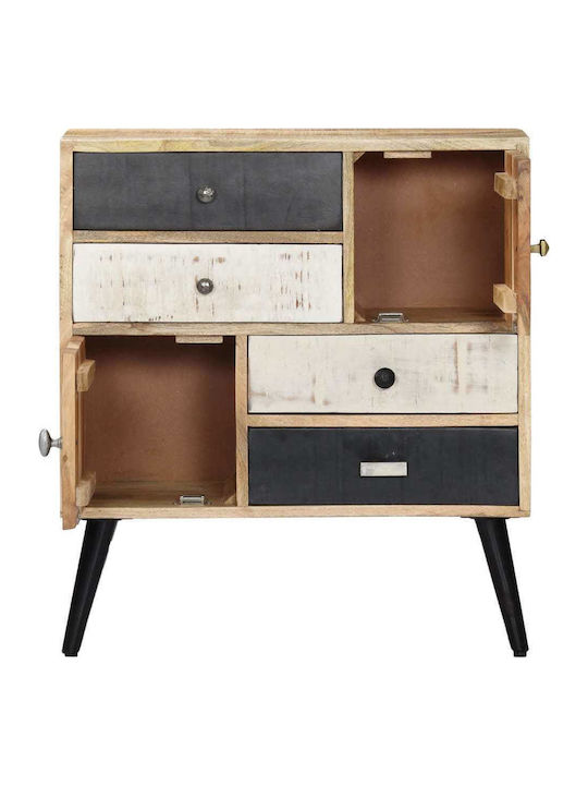 Chest of Drawers of Solid Wood with 6 Drawers Multicolour 70x30x78cm