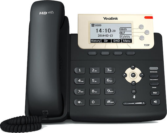 Yealink SIP-T23G Verkabelt IP-Telefon mit 3 Linien in Schwarz