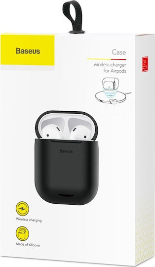 Baseus Anti-dust Wireless Charger Θήκη Σιλικόνης σε Μαύρο χρώμα για Apple AirPods