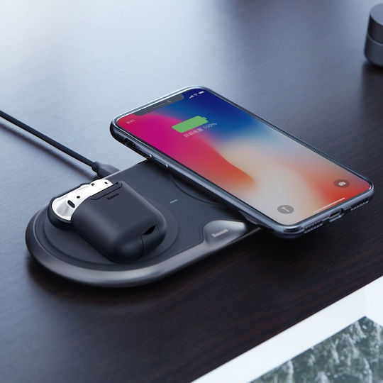 Baseus Anti-dust Wireless Charger Θήκη Σιλικόνης σε Μαύρο χρώμα για Apple AirPods