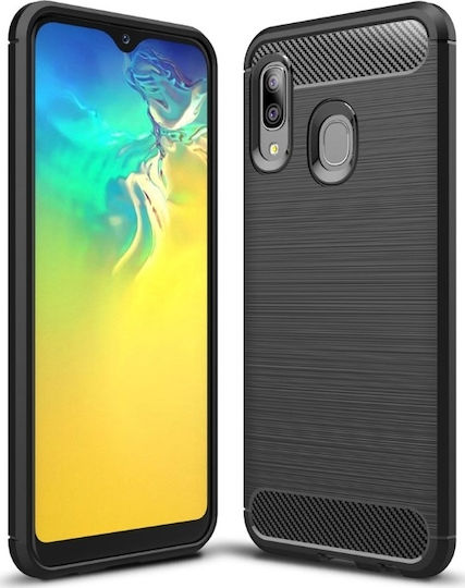 Hurtel Carbon Back Cover Σιλικόνης Μαύρο (Galaxy A20e)