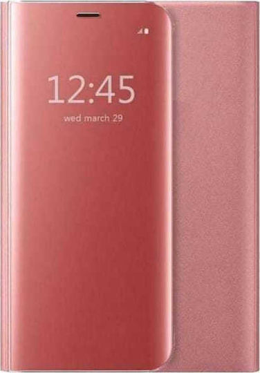 Hurtel Clear View Book Πλαστικό Ροζ Χρυσό (Redmi Note 8 Pro)