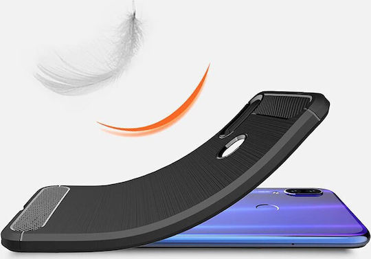 Hurtel Carbon Fiber Задна корица Силикон Черен (Redmi Note 7 / 7 Pro)