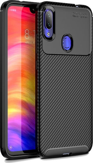 Hurtel Carbon Fiber Задна корица Силикон Черен (Redmi Note 7 / 7 Pro)