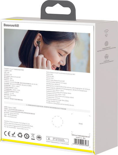 Baseus Encok W07 In-ear Bluetooth Handsfree Earphones with Charging Case Black