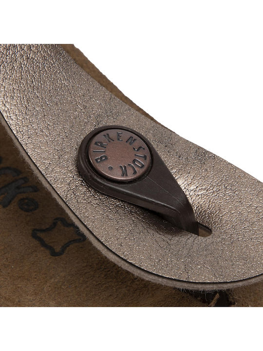 Gizeh Birko-Flor Women's Anatomic Flat Sandals Gold Narrow Fit