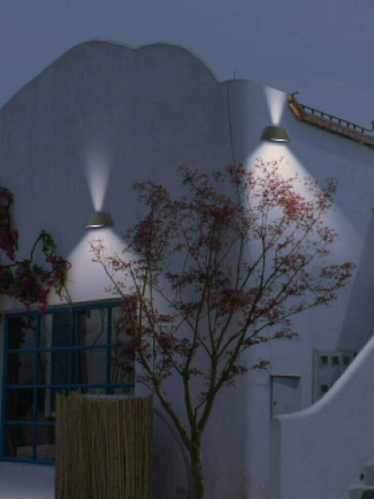 Sun Light Wall-Mounted Outdoor Ceiling Light LED IP65 19W with Warm White Light Double Beam 23.6x6.8εκ.