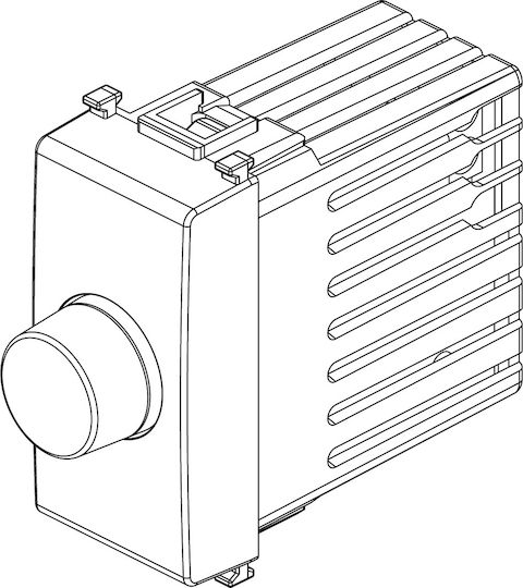 Vimar Recessed Dimmer Switch Without Frame Classic Rotary 500W in White Color