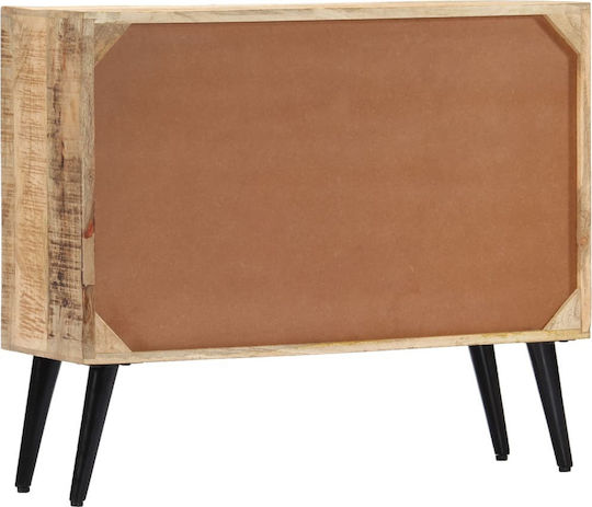 Chest of Drawers of Solid Wood with 3 Drawers 88x30x73cm