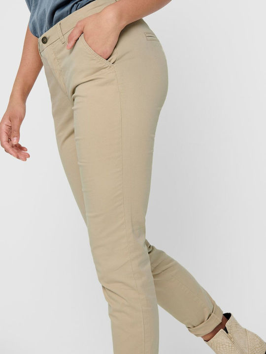 Damen Chino Hose Beige
