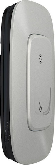 Legrand Valena Allure 89 Επιτοίχιος Διακόπτης Τοίχου Μονός με Πλαίσιο Ασημί