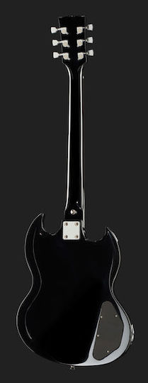 Harley Benton DC-200 Electric Guitar for Left-handed SG with HH Pickup Configuration Black