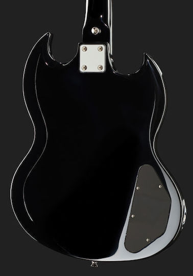 Harley Benton DC-200 Electric Guitar for Left-handed SG with HH Pickup Configuration Black