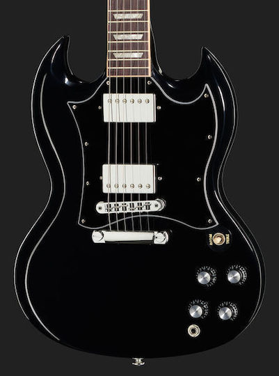 Gibson SG Standard Комплект Електрическа Китара SG с HH Конфигурация на Пикапите Ebony Black с Калъф