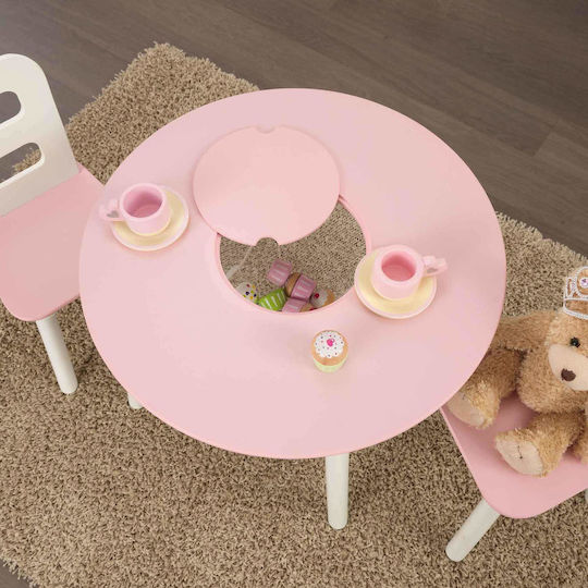 Round Storage Table Kids Table and Chairs Set made of Plastic Pink Kidkraft