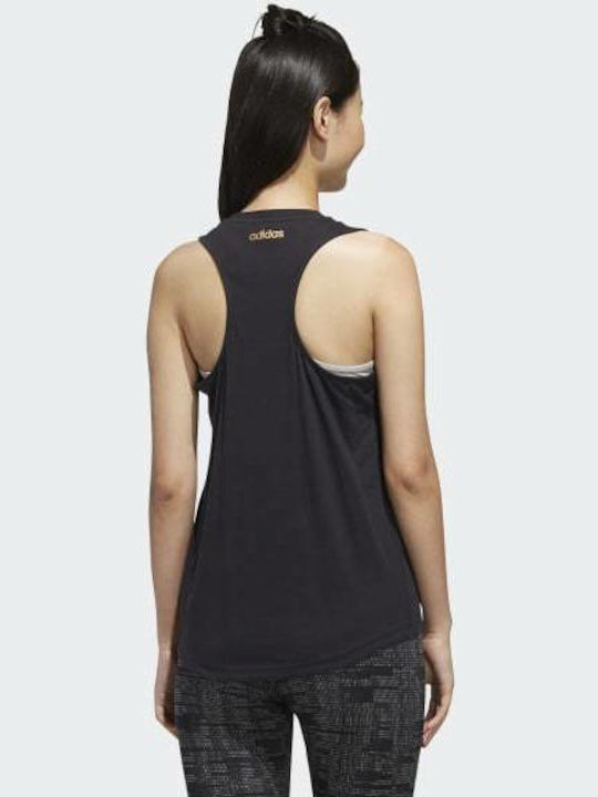 Adidas Essentials Branded Αμάνικη Γυναικεία Αθλητική Μπλούζα Μαύρη