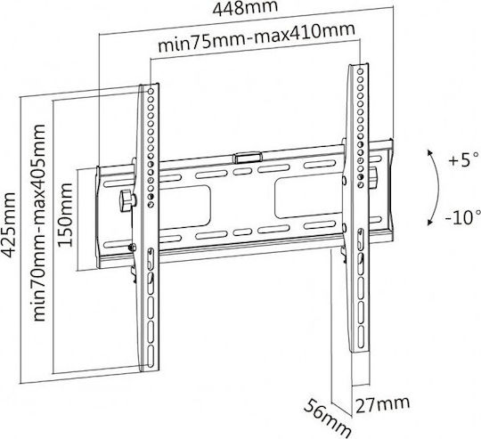 Reflecta Plano Flat 50-4040T Suport TV de perete până la 55" și 50kg