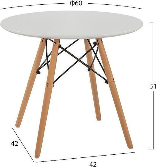 Minimal Kid Măsuță pentru Copii din Lemn Alb HomeMarkt
