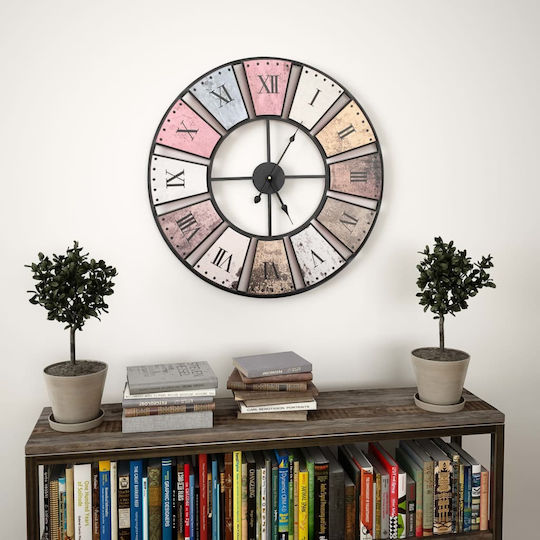 vidaXL Antikes Wanduhr Hölzernes Mehrfarbig Ø60cm