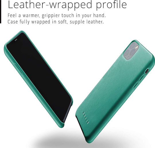 Mujjo Back Cover Δερμάτινο 1mm Πράσινο (iPhone 11 Pro Max)