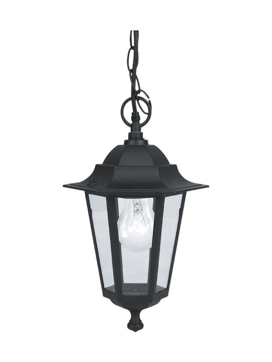 Eglo Laterna Outdoor Hanging Ceiling Light E27 in Black Color 22471