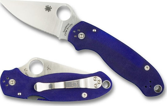 Spyderco Para 3 G-10 Σουγιάς Μπλε σε Θήκη