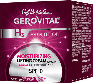 Gerovital H3 Evolution Cremă Hidratantă și Anti-îmbătrânire de Față de Zi cu SPF10 și Acid Hialuronic 50ml