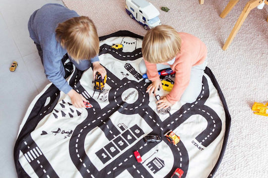 Play&go Roadmap Детски Килими Черен 140x140см