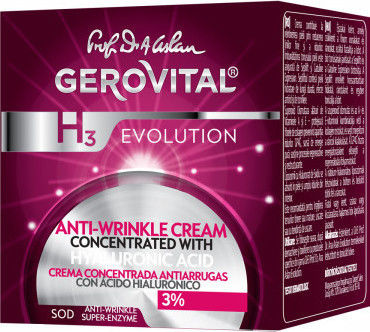 Gerovital Evolution H3 Feuchtigkeitsspendend & Anti-Aging Creme Gesicht Tag mit Hyaluronsäure 50ml