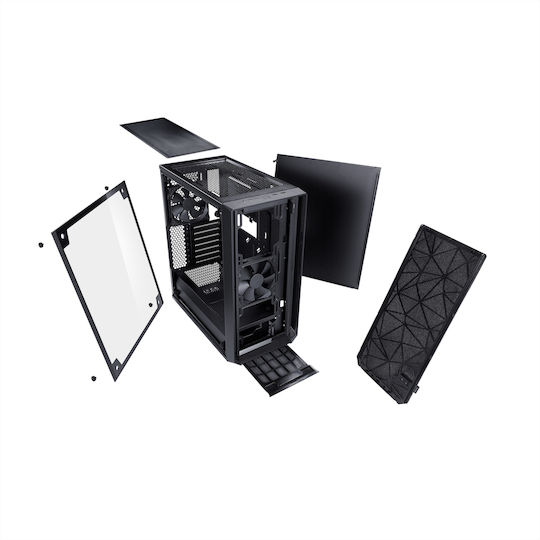 Fractal Design Meshify C Tempered Glass Gaming Midi Tower Κουτί Υπολογιστή με Πλαϊνό Παράθυρο Μαύρο