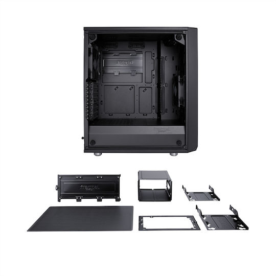 Fractal Design Meshify C Tempered Glass Gaming Midi Tower Κουτί Υπολογιστή με Πλαϊνό Παράθυρο Μαύρο
