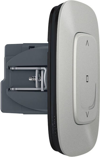 Legrand Valena Allure 90 Вграден Стенен превключвател Ролетна щора Еднопосочен с рамка Алуминий