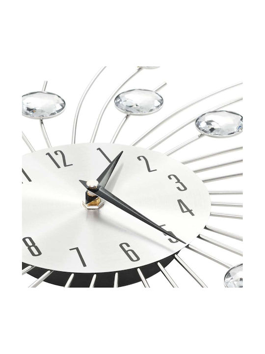 vidaXL Wall Clock Metallic Silver Ø50cm