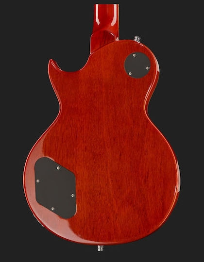 Vintage V100AFD ReIssued Electric Guitar Single cut with HH Pickup Configuration Paradise Flamed Amber