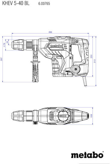 Metabo KHEV 5-40 BL Κρουστικό Σκαπτικό Πιστολέτο Ρεύματος 1150W με Υποδοχή SDS Max 600765500
